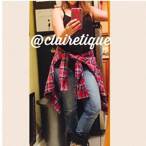 WET SEAL Red plaid Flannel | XL
